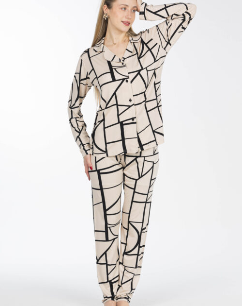 بيجامة كلاسيك كم